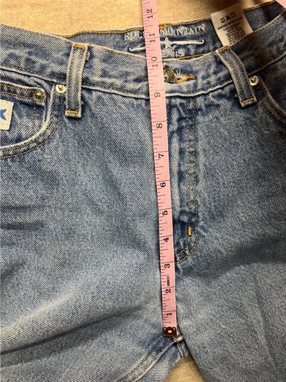 Vintage Rockies Slim Jeans Medium Wash Slim Straight Leg Extra Long 5 XLONG 90s - Picture 10 of 12